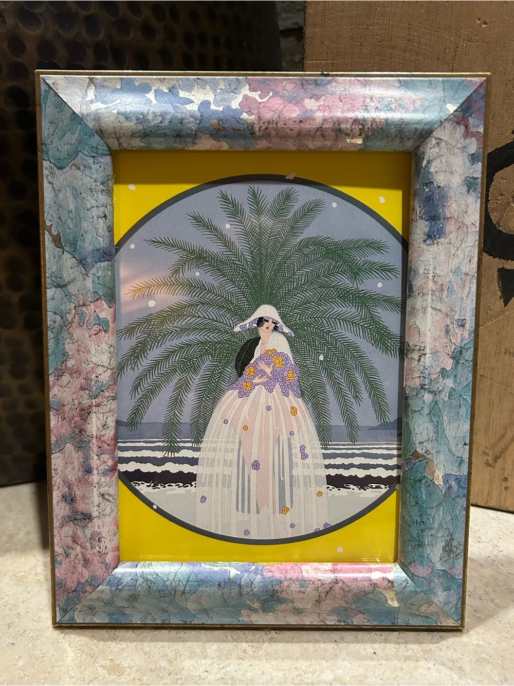 ERTE Vintage Book Print- “Riviera” Framed Art